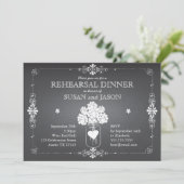 Chalkboard Wedding Probe Dinner Mason Jar Einladung (Stehend Vorderseite)