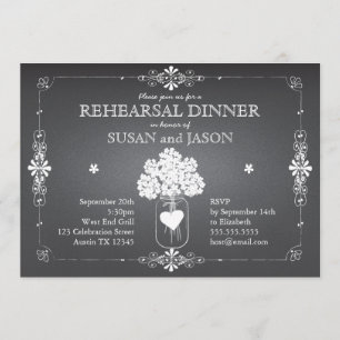 Chalkboard Wedding Probe Dinner Mason Jar Einladung
