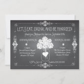 Chalkboard Wedding Probe Mason Jar Einladung (Vorderseite)