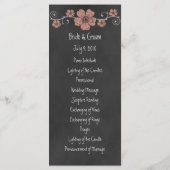 Chalkboard Wedding Program Card für Wild Peach Ros Programm (Rückseite)