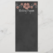 Chalkboard Wedding Program Card für Wild Peach Ros Programm (Vorderseite)