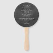 Chalkboard Wedding Program Fan Fächer (Rückseite)