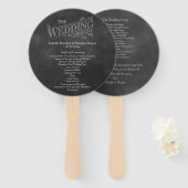 Chalkboard Wedding Program Fan Fächer (Vorne und Hinten)