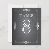Chalkboard Wedding Reception Tischnummer Card (Vorderseite)