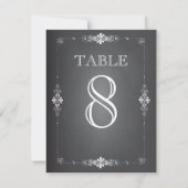 Chalkboard Wedding Reception Tischnummer Card (Rückseite)