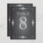 Chalkboard Wedding Reception Tischnummer Card (Vorne/Hinten)
