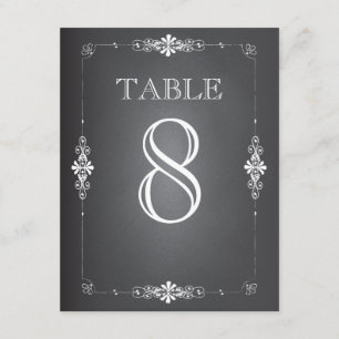Chalkboard Wedding Reception Tischnummer Card