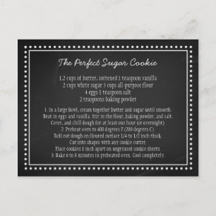 Chalkboard Wedding Rezept Tag Postkarte