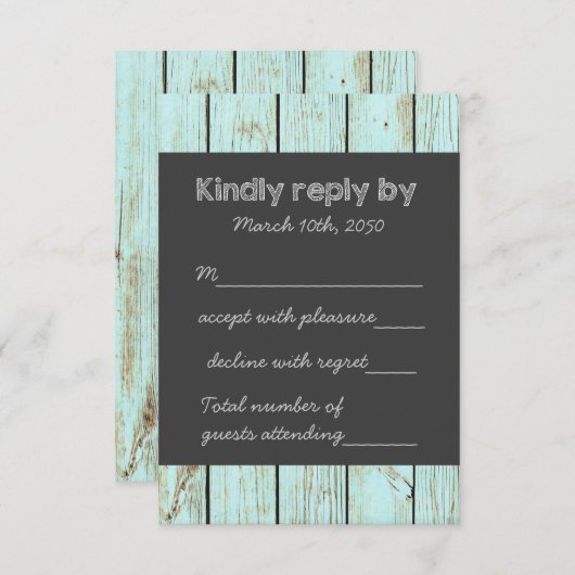 Chalkboard Wedding RSVP (Vorne/Hinten)