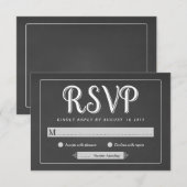 Chalkboard Wedding RSVP - Basic Response Cards Karte (Vorne/Hinten)