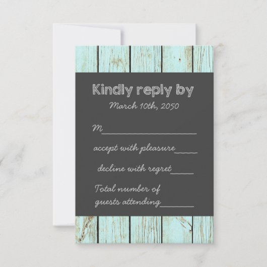 Chalkboard Wedding RSVP Karte (Vorderseite)