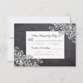 Chalkboard Wedding RSVP Karte (Vorderseite)