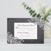 Chalkboard Wedding RSVP Karte (Stehend Vorderseite)