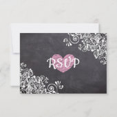 Chalkboard Wedding RSVP Karte (Rückseite)