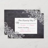 Chalkboard Wedding RSVP Karte (Vorne/Hinten)