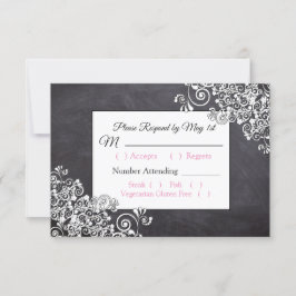 Chalkboard Wedding RSVP Karte