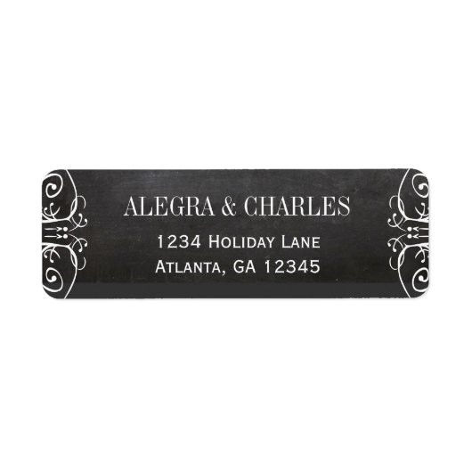 Chalkboard Wedding Rücksendeadresse (Vorne)