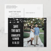 Chalkboard Wedding Save the Date Foto Postcard Ankündigungspostkarte (Vorne/Hinten)