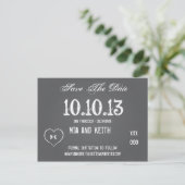 Chalkboard Wedding Save the Date Postcard Ankündigungspostkarte (Stehend Vorderseite)
