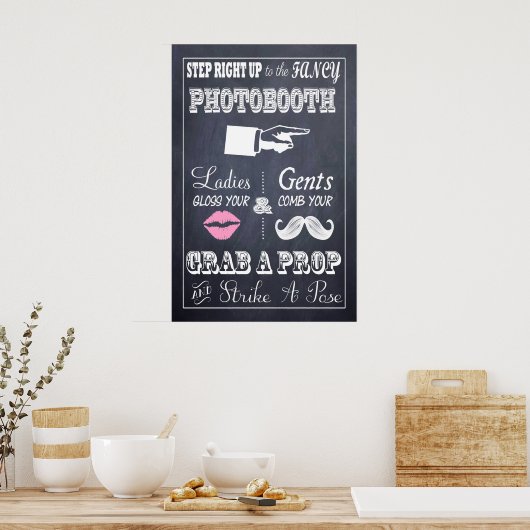 Chalkboard Wedding Sign Extravagant Fotoshop 20" x Poster (Küche)