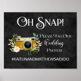 Chalkboard Wedding Sign Fotos Hashtag Poster