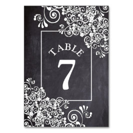 Chalkboard Wedding Tischnummer Card