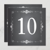 Chalkboard Wedding Tischnummer Square Card (Vorne/Hinten)