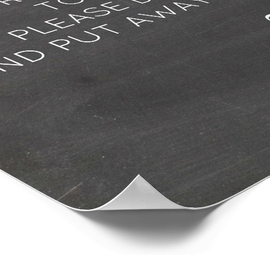 Chalkboard Wedding Unplugged Zeremony Signs Poster (Ecke)