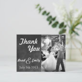 Chalkboard Wedding Vielen Dank Postkarte (Stehend Vorderseite)