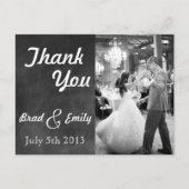 Chalkboard Wedding Vielen Dank Postkarte (Vorderseite)