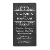 Chalkboard Wedding Wine Bottle Fevor Labels (Vorne)