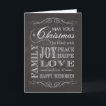 Chalkboard - Weihnachten gefüllt mit der Hoffnung<br><div class="desc">Trendy Chalkboard Weihnachtskarte,  die lautet,  Mai Ihre Weihnachten gefüllt mit Freude,  Frieden,  Hoffnung,  Familie,  Liebe und viele glückliche Erinnerungen. Designed by Simply Put by Robn; Ober- und Untertöne von Free Fotoshop Org.</div>