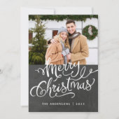 Chalkboard Weihnachtsfeiertag Foto Overlay Feiertagskarte (Vorderseite)