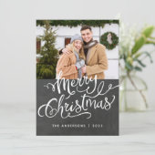 Chalkboard Weihnachtsfeiertag Foto Overlay Feiertagskarte (Stehend Vorderseite)