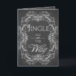 Chalkboard Weihnachtskarte Personalisiert Jingle Feiertagskarte<br><div class="desc">Weihnachtskarte mit personalisiertem Innentext,  um eine persönliche,  elegante und trendige Karte an Ihre Familie und Lieben zu schicken. Elegantes,  festliches Design mit dem Weihnachtszitat "Jingle all the Way" auf Vintager Chalkboard-Textur. Der Innentext ist anpassbar!</div>