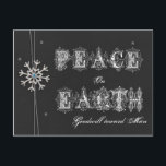 Chalkboard-Weltfrieden Goodwill gegenüber Menschen Feiertagspostkarte<br><div class="desc">Chalkboard-Weltfrieden Goodwill gegenüber Man Snowflake</div>