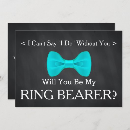 Chalkboard werden Sie mein Ringträger sein Einladung (Vorne/Hinten)