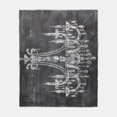 Chalkboard White Chalk Chandelier Fleecedecke (Vorderseite)