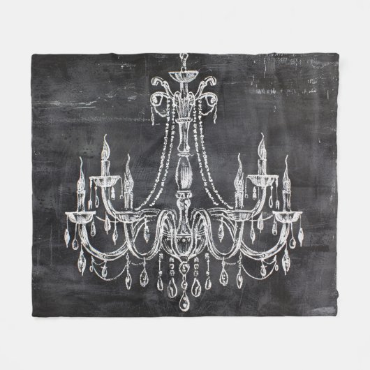 Chalkboard White Chalk Chandelier Fleecedecke (Vorderseite (Horizontal))