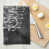 Chalkboard White Chalk Chandelier Geschirrtuch (Viertel Falte)