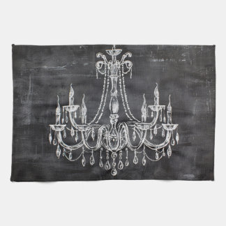 Chalkboard White Chalk Chandelier Geschirrtuch