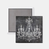 Chalkboard White Chalk Chandelier Magnet (Vorderseite/Rückseite)