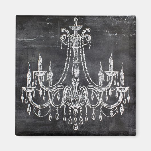 Chalkboard White Chalk Chandelier Magnet (Vorne)