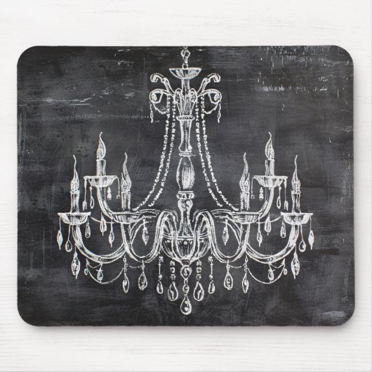 Chalkboard White Chalk Chandelier Mousepad (Vorne)