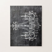 Chalkboard White Chalk Chandelier Puzzle (Vertikal)