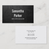 Chalkboard White Contemporary Führungskraft Manage Visitenkarte (Vorne/Hinten)