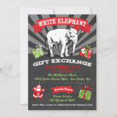 Chalkboard White Elephant Gift Exchange Einladung (Vorderseite)