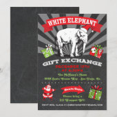 Chalkboard White Elephant Gift Exchange Einladung (Vorne/Hinten)