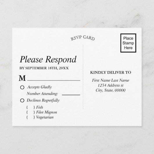 Chalkboard White Rose Golden Frame UAWG Male Einladungspostkarte (Rückseite)