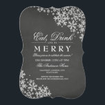 Chalkboard White Snowflake Weihnachts-Party laden Einladung<br><div class="desc">Mehr Weihnachtsfeiertage-Party Einladungen im Kleinen Bayleigh Store!</div>
